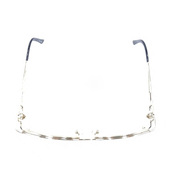 St. Moritz Erika Black Gold Rectangle Eyeglasses Frames 54-15 135 Designer - Picture 3 of 12